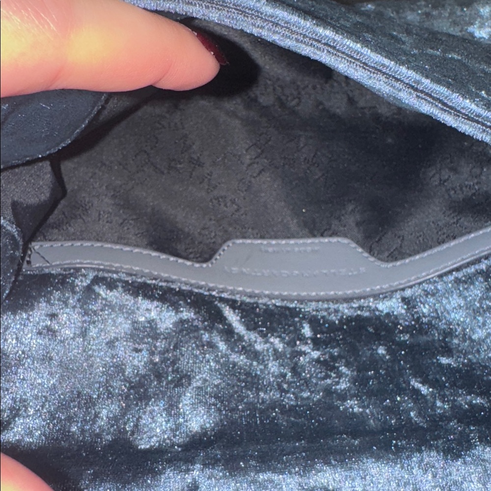 Stella McCartney Charcoal Velvet Shoulder Bag - Picture 5 of 7